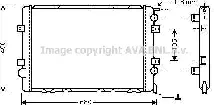 Ava Quality Cooling RT 2299 - Радиатор, охлаждение двигателя autospares.lv