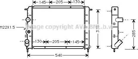 Ava Quality Cooling RTA2258 - Радиатор, охлаждение двигателя autospares.lv