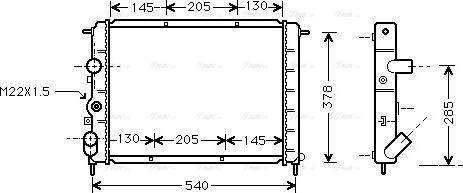 Ava Quality Cooling RT 2258 - Радиатор, охлаждение двигателя autospares.lv