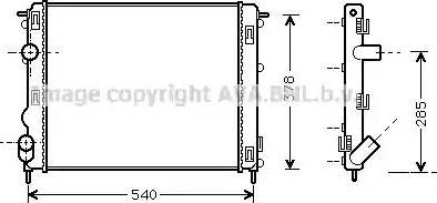 Ava Quality Cooling RT 2270 - Радиатор, охлаждение двигателя autospares.lv