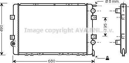 Ava Quality Cooling RT 2264 - Радиатор, охлаждение двигателя autospares.lv