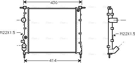 Ava Quality Cooling RT 2260 - Радиатор, охлаждение двигателя autospares.lv