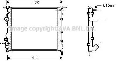 Ava Quality Cooling RT 2261 - Радиатор, охлаждение двигателя autospares.lv