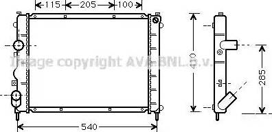 Ava Quality Cooling RT2230 - Радиатор, охлаждение двигателя autospares.lv