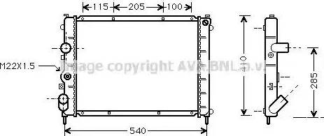 Ava Quality Cooling RT 2231 - Радиатор, охлаждение двигателя autospares.lv