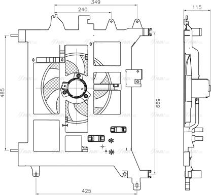 Ava Quality Cooling RT7687 - Вентилятор, охлаждение двигателя autospares.lv