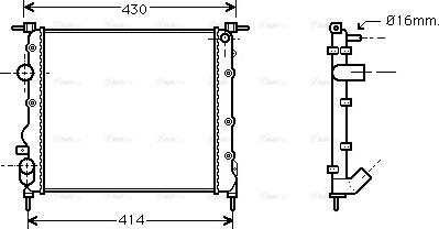 Ava Quality Cooling RTA2261 - Радиатор, охлаждение двигателя autospares.lv