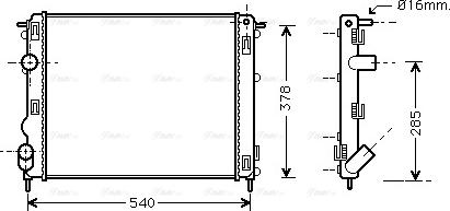 Ava Quality Cooling RTA2272 - Радиатор, охлаждение двигателя autospares.lv