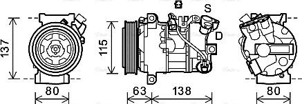 Ava Quality Cooling RTAK491 - Компрессор кондиционера autospares.lv