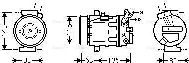 Ava Quality Cooling RTAK485 - Компрессор кондиционера autospares.lv