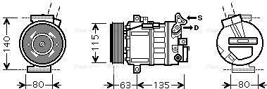 Ava Quality Cooling RTAK486 - Компрессор кондиционера autospares.lv