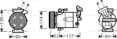 Ava Quality Cooling RTAK437 - Компрессор кондиционера autospares.lv