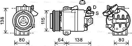 Ava Quality Cooling RTAK565 - Компрессор кондиционера autospares.lv