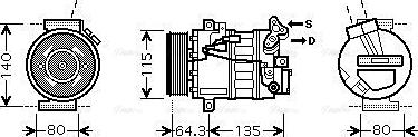 Ava Quality Cooling RTAK394 - Компрессор кондиционера autospares.lv