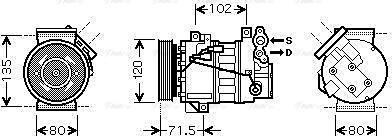 Ava Quality Cooling RTAK393 - Компрессор кондиционера autospares.lv