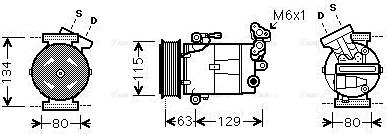 Ava Quality Cooling RTAK384 - Компрессор кондиционера autospares.lv