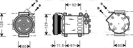 Ava Quality Cooling RTAK281 - Компрессор кондиционера autospares.lv