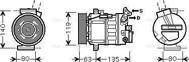 Ava Quality Cooling RT K389 - Компрессор кондиционера autospares.lv