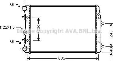 Ava Quality Cooling SA2010 - Радиатор, охлаждение двигателя autospares.lv