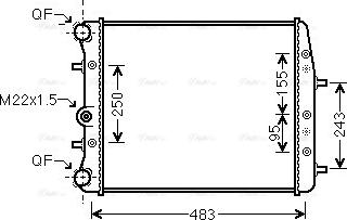 Ava Quality Cooling SAA2005 - Радиатор, охлаждение двигателя autospares.lv