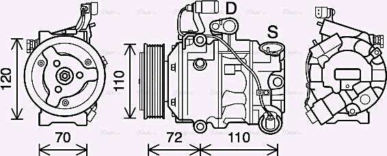 Ava Quality Cooling SAK025 - Компрессор кондиционера autospares.lv