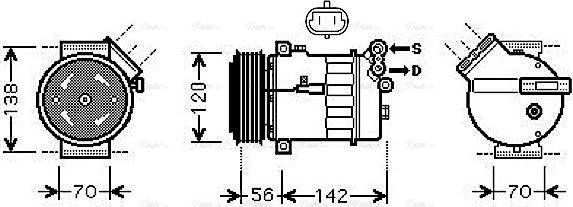 Ava Quality Cooling SBAK067 - Компрессор кондиционера autospares.lv