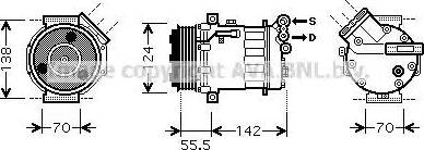 Ava Quality Cooling SB K069 - Компрессор кондиционера autospares.lv