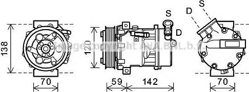 Ava Quality Cooling SBK071 - Компрессор кондиционера autospares.lv