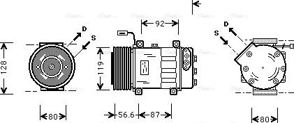 Ava Quality Cooling SC K016 - Компрессор кондиционера autospares.lv
