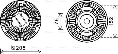 Ava Quality Cooling SCC035 - Сцепление, вентилятор радиатора autospares.lv