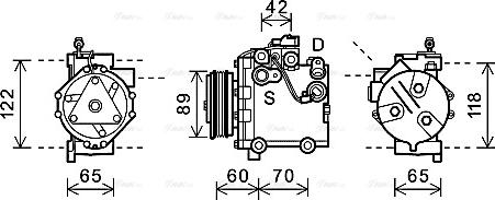 Ava Quality Cooling SZAK125 - Компрессор кондиционера autospares.lv