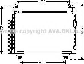 Ava Quality Cooling TO5497 - Конденсатор кондиционера autospares.lv
