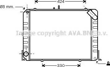 Ava Quality Cooling TO 2424 - Радиатор, охлаждение двигателя autospares.lv