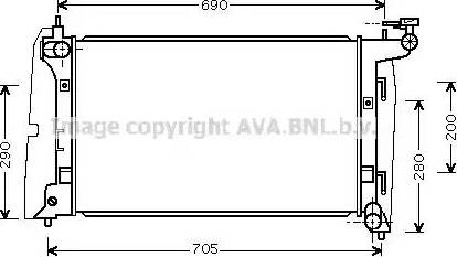 Ava Quality Cooling TO 2290 - Радиатор, охлаждение двигателя autospares.lv