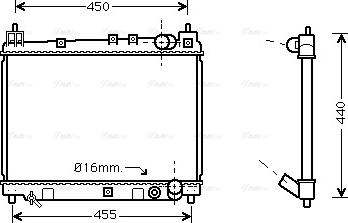 Ava Quality Cooling TO 2258 - Радиатор, охлаждение двигателя autospares.lv