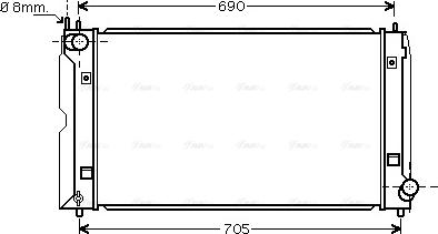 Ava Quality Cooling TOA2403 - Радиатор, охлаждение двигателя autospares.lv