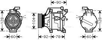 Ava Quality Cooling TOAK446 - Компрессор кондиционера autospares.lv