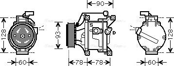 Ava Quality Cooling TOAK443 - Компрессор кондиционера autospares.lv