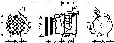 Ava Quality Cooling TOAK437 - Компрессор кондиционера autospares.lv