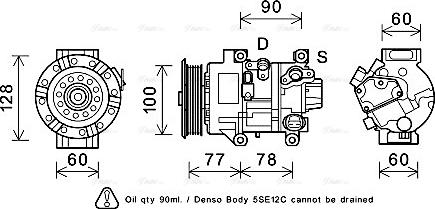 Ava Quality Cooling TOAK584 - Компрессор кондиционера autospares.lv