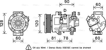 Ava Quality Cooling TOAK581 - Компрессор кондиционера autospares.lv