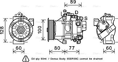 Ava Quality Cooling TOAK618 - Компрессор кондиционера autospares.lv