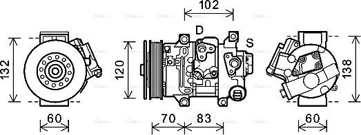 Ava Quality Cooling TOAK627 - Компрессор кондиционера autospares.lv