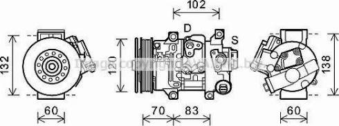 Ava Quality Cooling TOK627 - Компрессор кондиционера autospares.lv