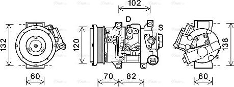 Ava Quality Cooling TOK721 - Компрессор кондиционера autospares.lv