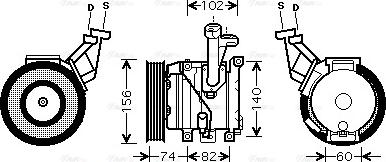 Ava Quality Cooling TO K440 - Компрессор кондиционера autospares.lv