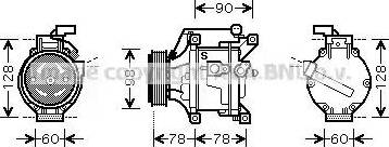 Ava Quality Cooling TO K443 - Компрессор кондиционера autospares.lv