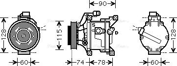 Ava Quality Cooling TO K450 - Компрессор кондиционера autospares.lv