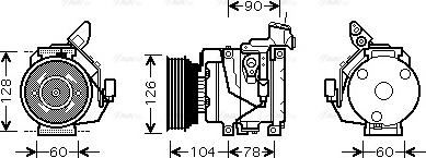 Ava Quality Cooling TO K437 - Компрессор кондиционера autospares.lv