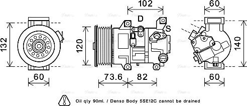 Ava Quality Cooling TOK610 - Компрессор кондиционера autospares.lv